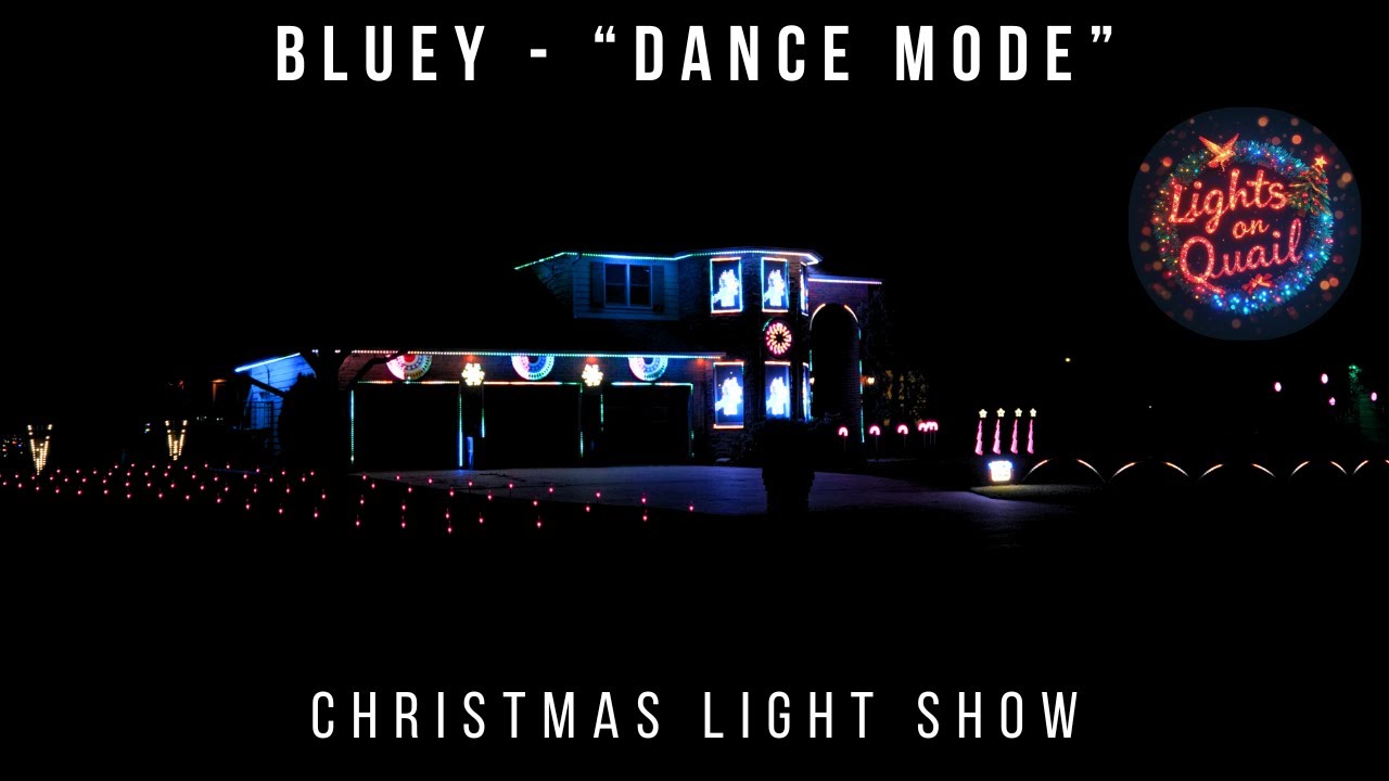 The Lights on Quail display performing Dance Mode by Bluey